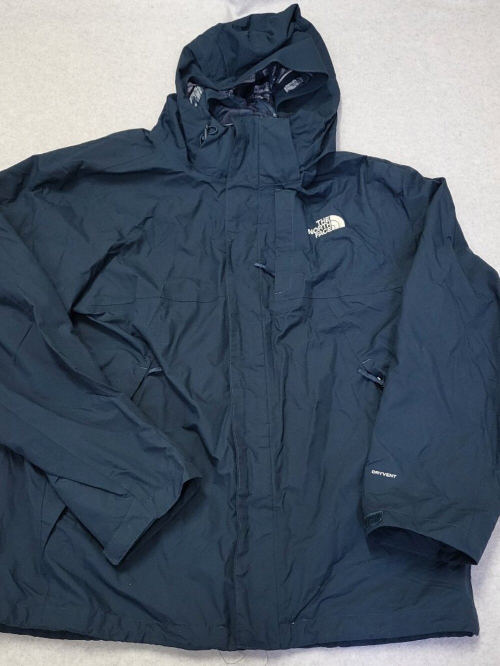 The North Face Vintage Parka Navy Jacket Large with Hood